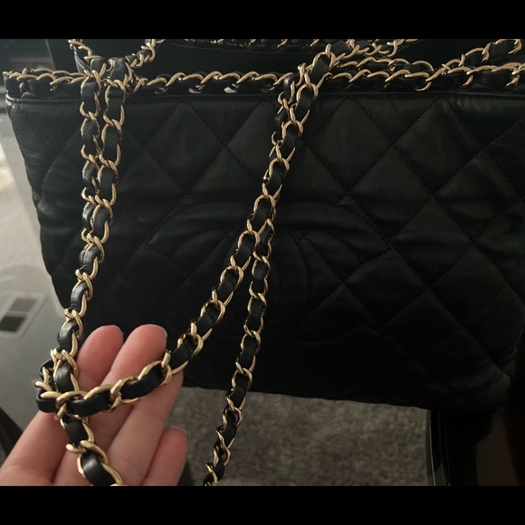Chanel Gold Hardware Black Calfskin Leather Tote - Picture 10 of 16